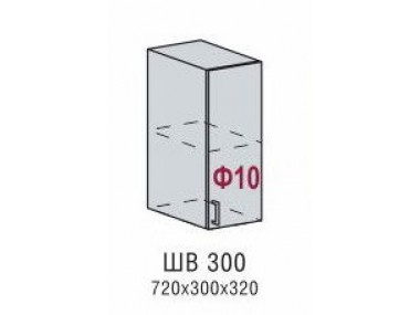 Шкаф верхний ШВД 300 с декором (Терра)