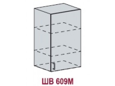 Шкаф верхний ШВ 609М (Валерия Софт/Металлик)