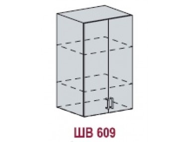 Шкаф верхний ШВ 609 (Валерия Софт/Металлик)