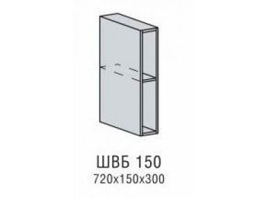 Шкаф верхний открытый ШВБ 150 (Валерия Софт/Металлик)