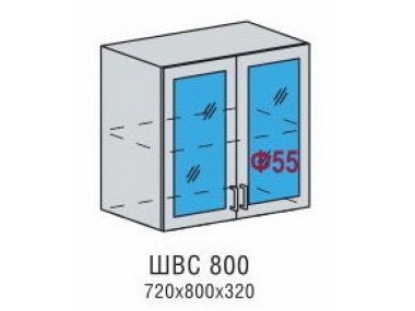 Шкаф верхний ШВС 800 (Валерия Софт/Металлик)