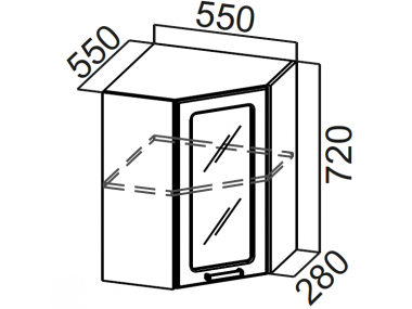 Шкаф навесной Ш550ус (Вектор)